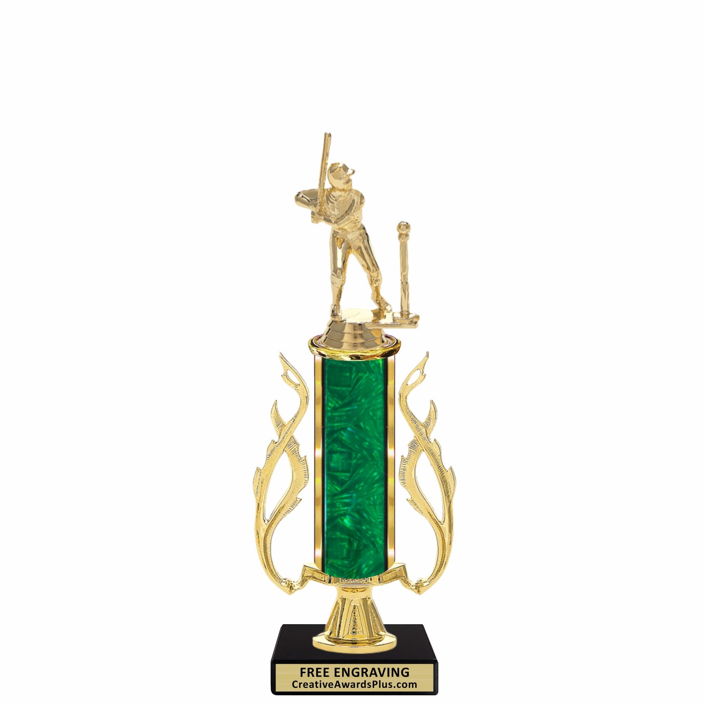 Flaming T-Ball Trophy 12" / Gold / Female