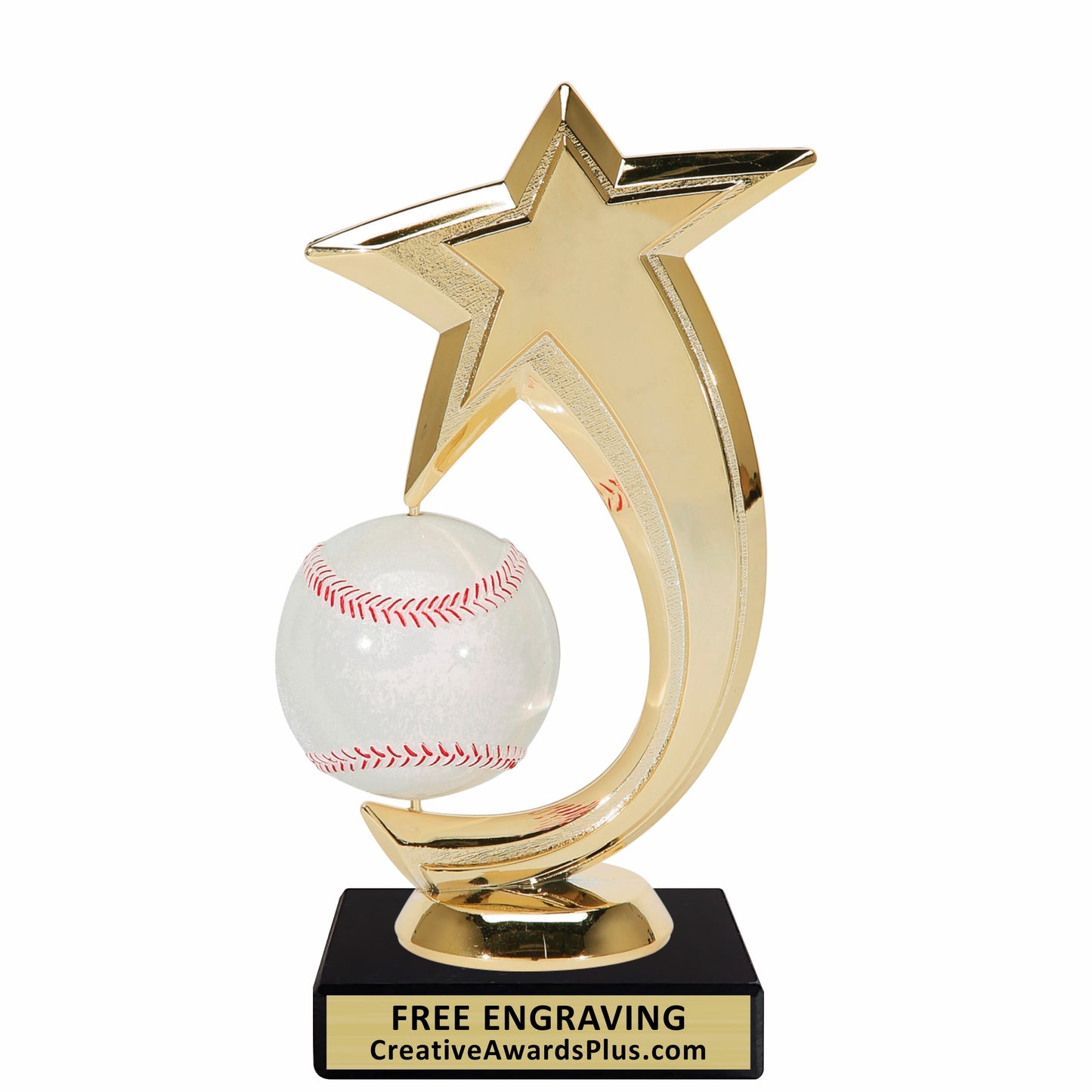 Star Spinning Baseball Trophy 6.9" / Gold