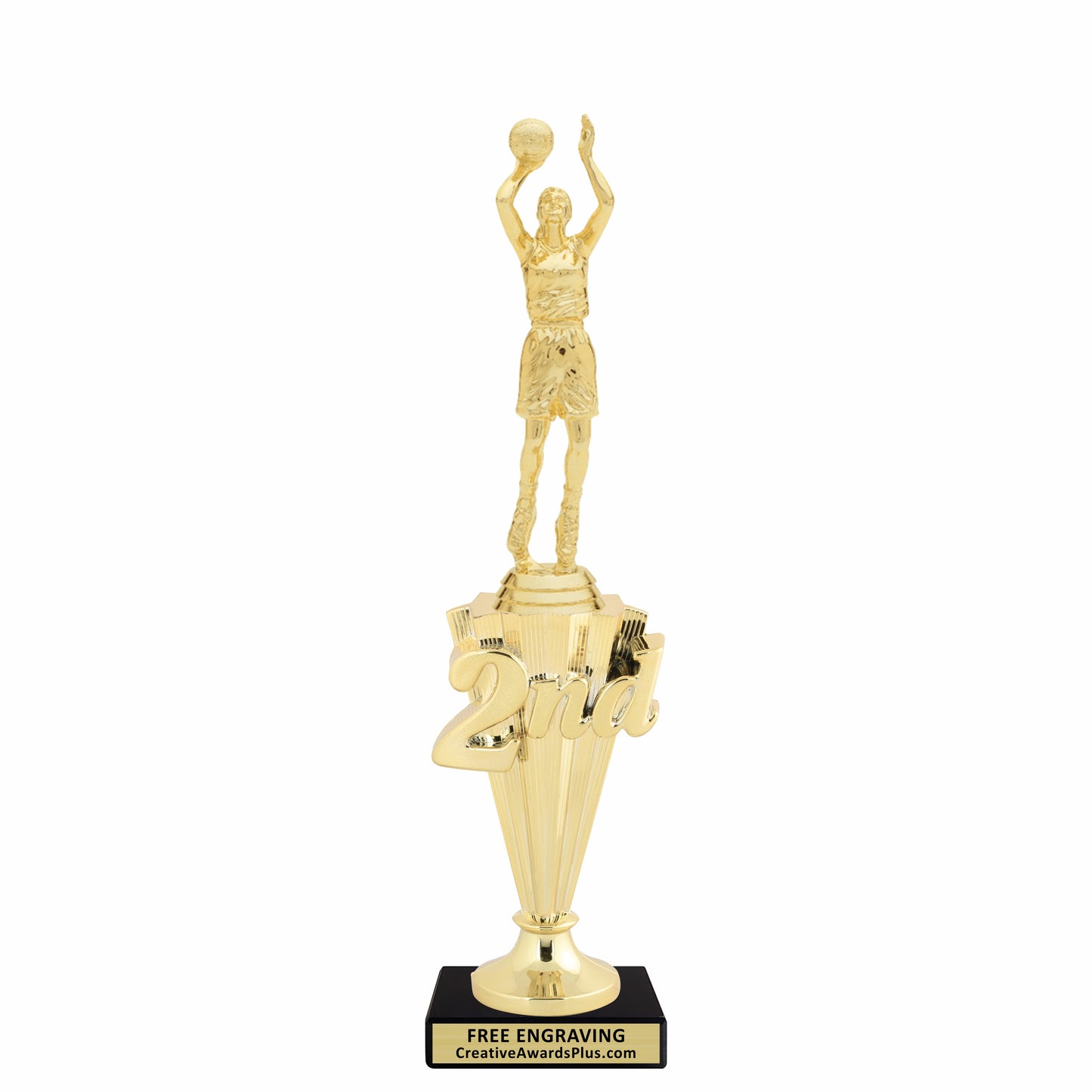 Basketball 2nd Place Trophy 12.25" / Gold / Female