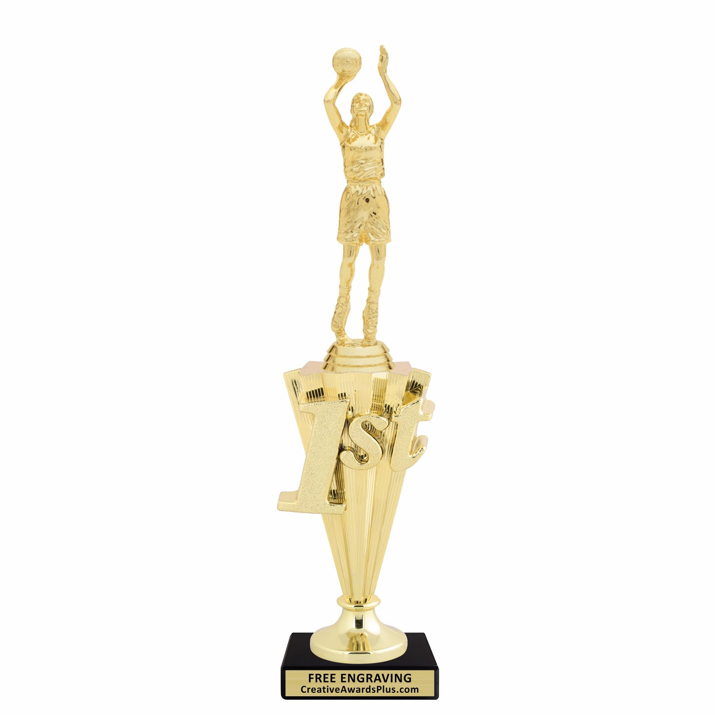 Basketball 1st Place Trophy 12.75" / Gold / Female