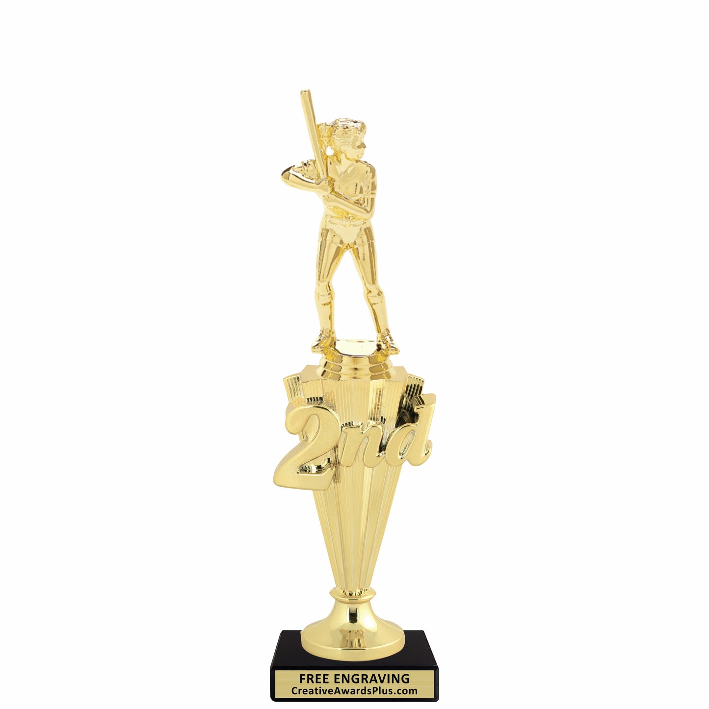 Softball 2nd Place Trophy 11.25" / Gold