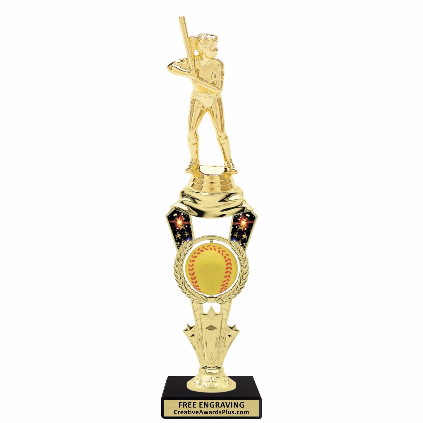 Galaxy Spinner Softball Trophy 12.5" / Gold
