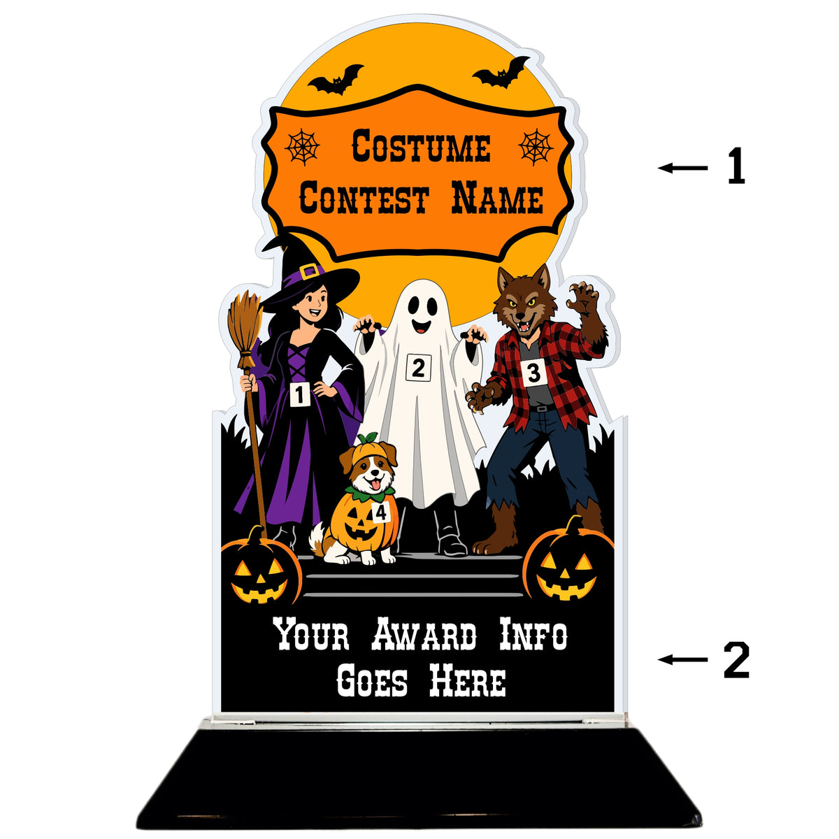 Acrylic Halloween Costume Award 7" / Multiple