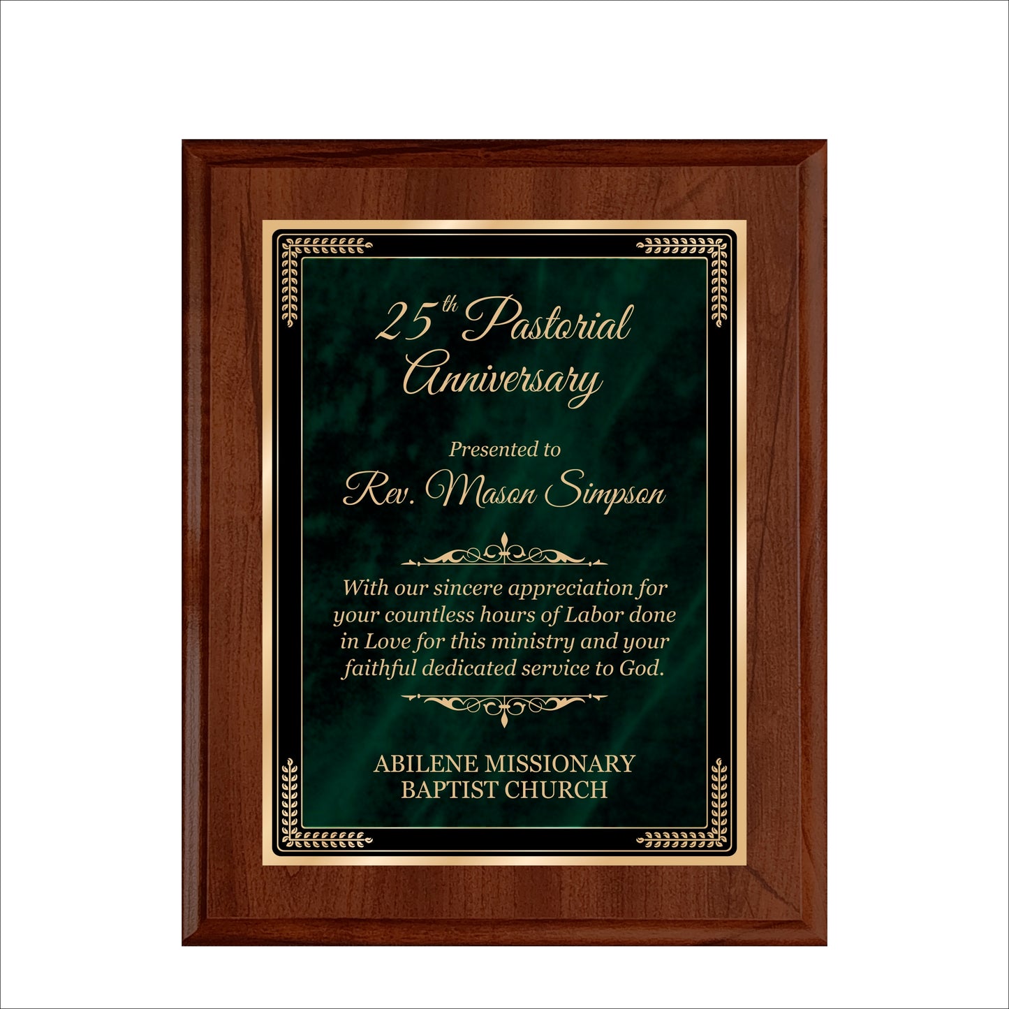 Designer Green Marble Cherry Plaque 8" X 10 / Cherry / Marble Mist Green