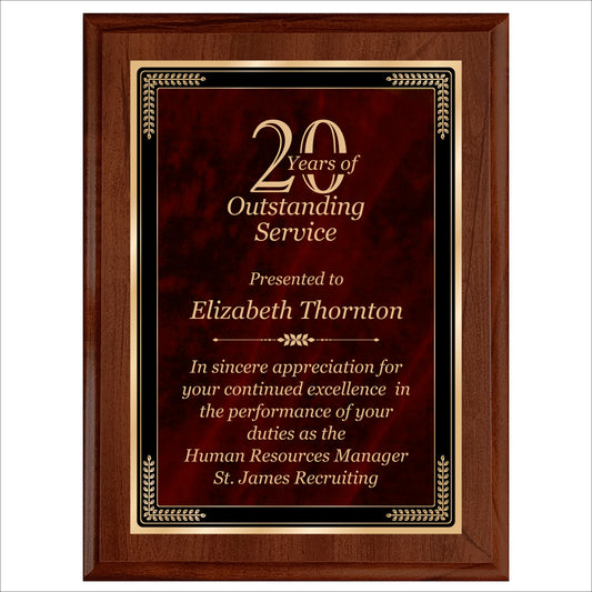 Designer Red Sienna Marble Cherry Plaque 9" X 12" / Cherry / Marble Mist Red Sienna