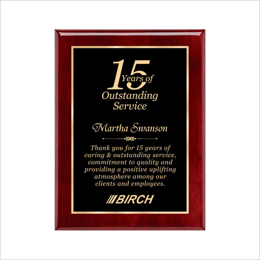 Rosewood Finished Plaque 9" X 12" / Rosewood Piano Finish / Single Border