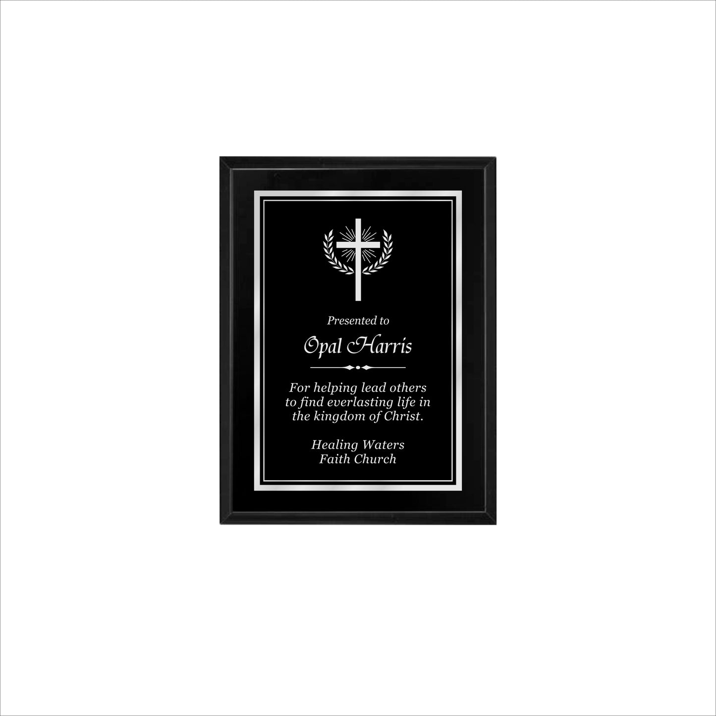 Matte Black Finished Plaque 6" X 8" / Black Matt / Double Border