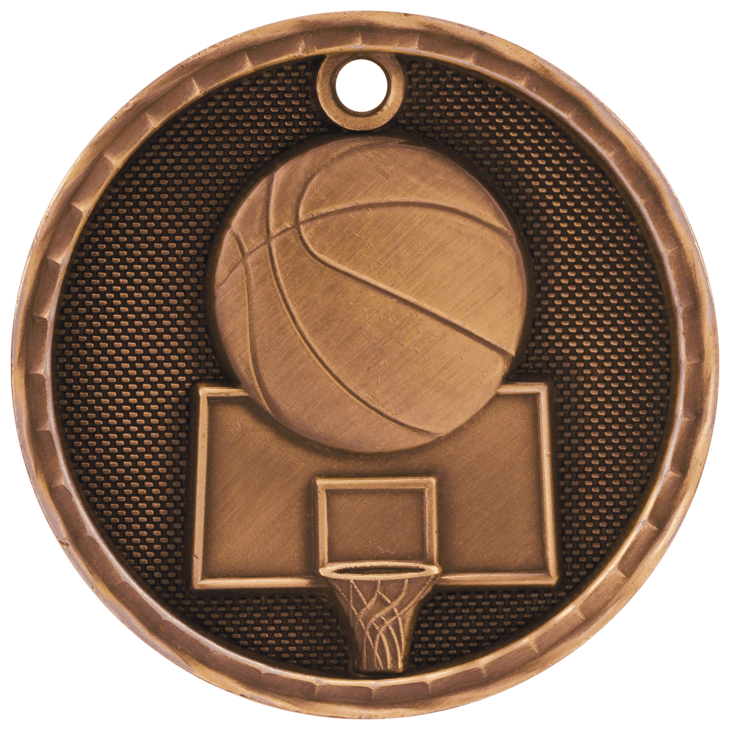 3D Basketball Medal 2" / Bronze (Copper Tone)