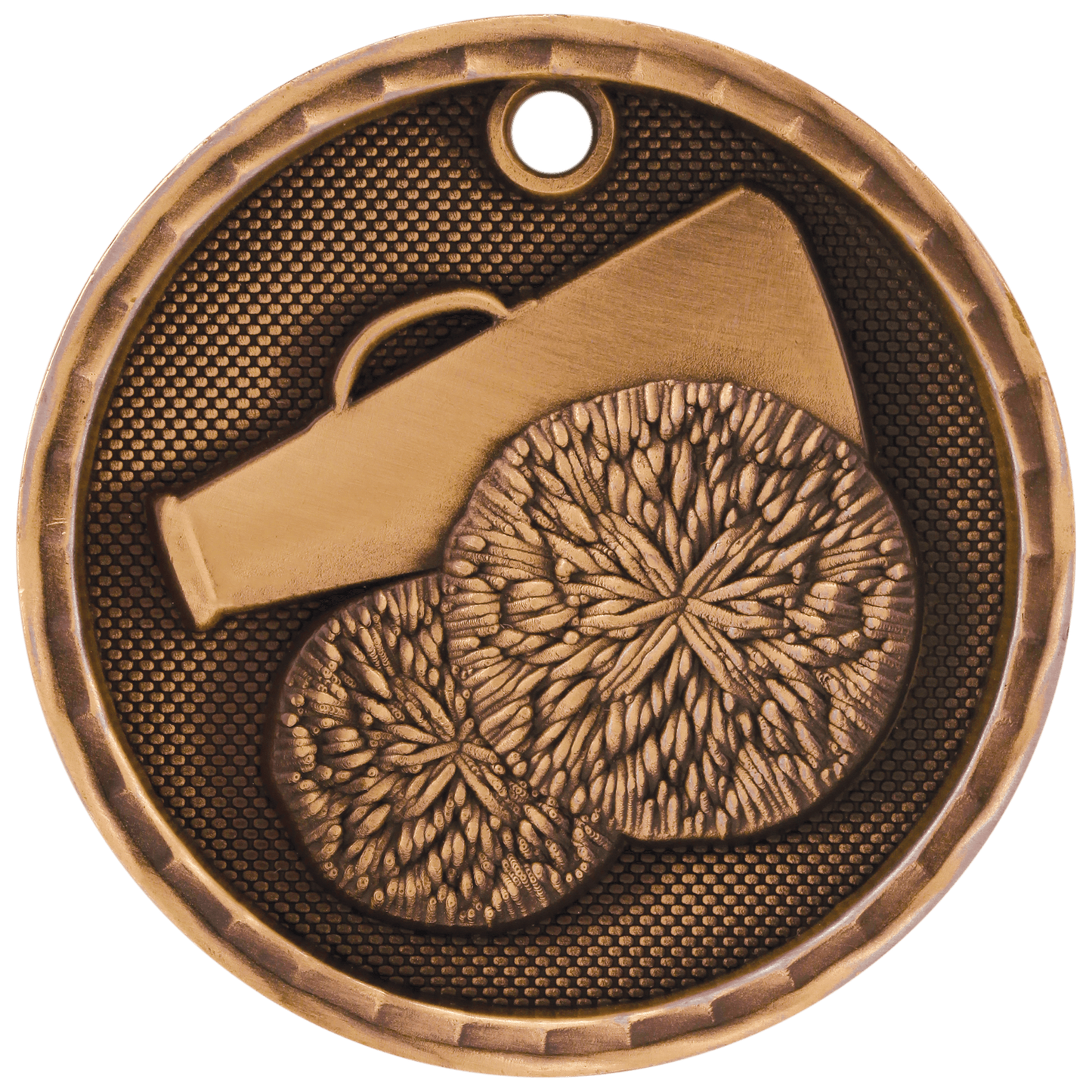 3D Cheer Medal 2" / Bronze (Copper Tone)