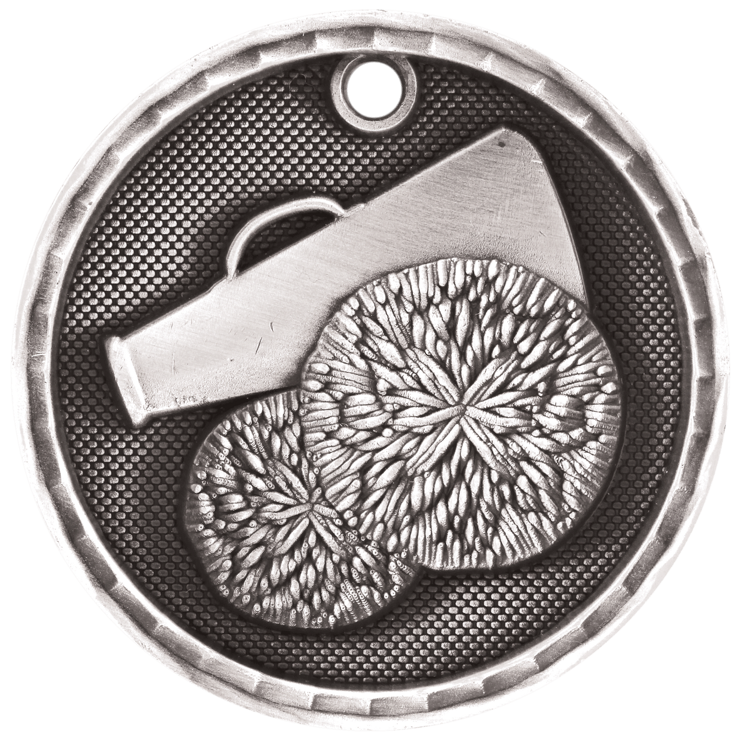 3D Cheer Medal 2" / Silver
