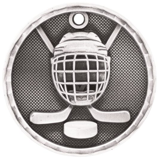 3D Hockey Medal 2" / Silver