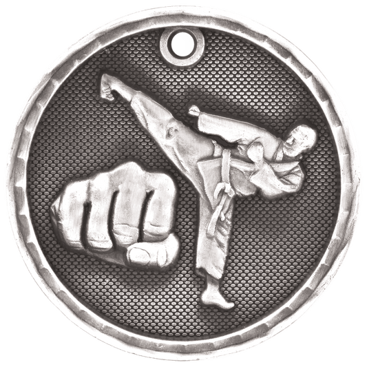 3D Martial Arts Medal 2" / Silver