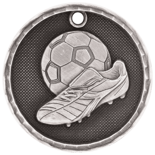 3D Soccer Medal 2" / Silver