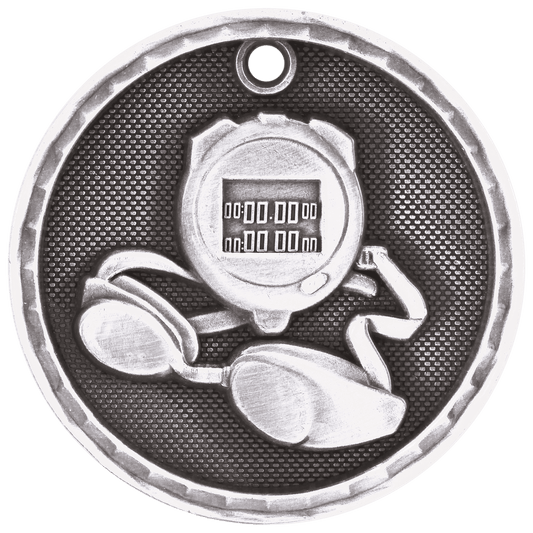 3D Swimming Medal 2" / Silver