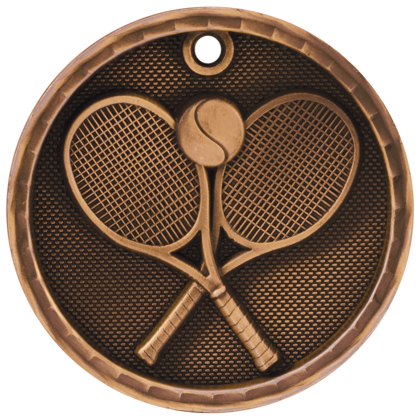 3D Tennis Medal 2" / Bronze (Copper Tone)