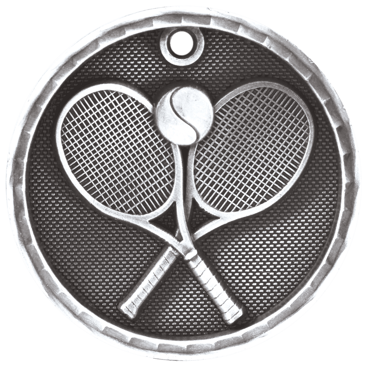 3D Tennis Medal 2" / Silver