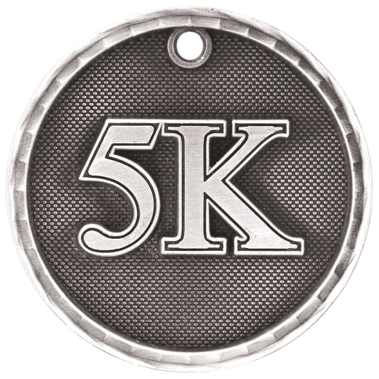3D 5K Medal 2" / Silver