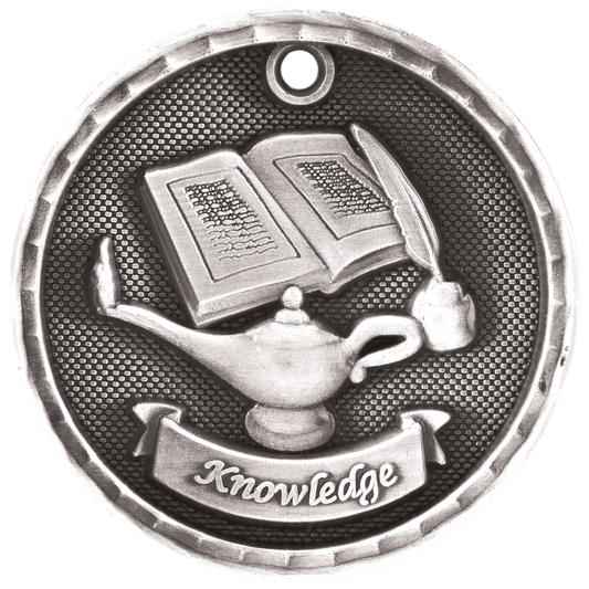 3D Academic Medal 2" / Silver