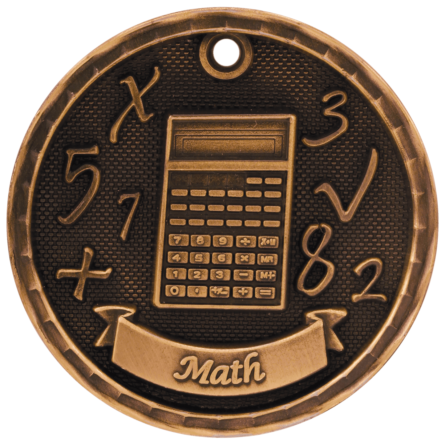 3D Math Medal 2" / Bronze (Copper Tone)