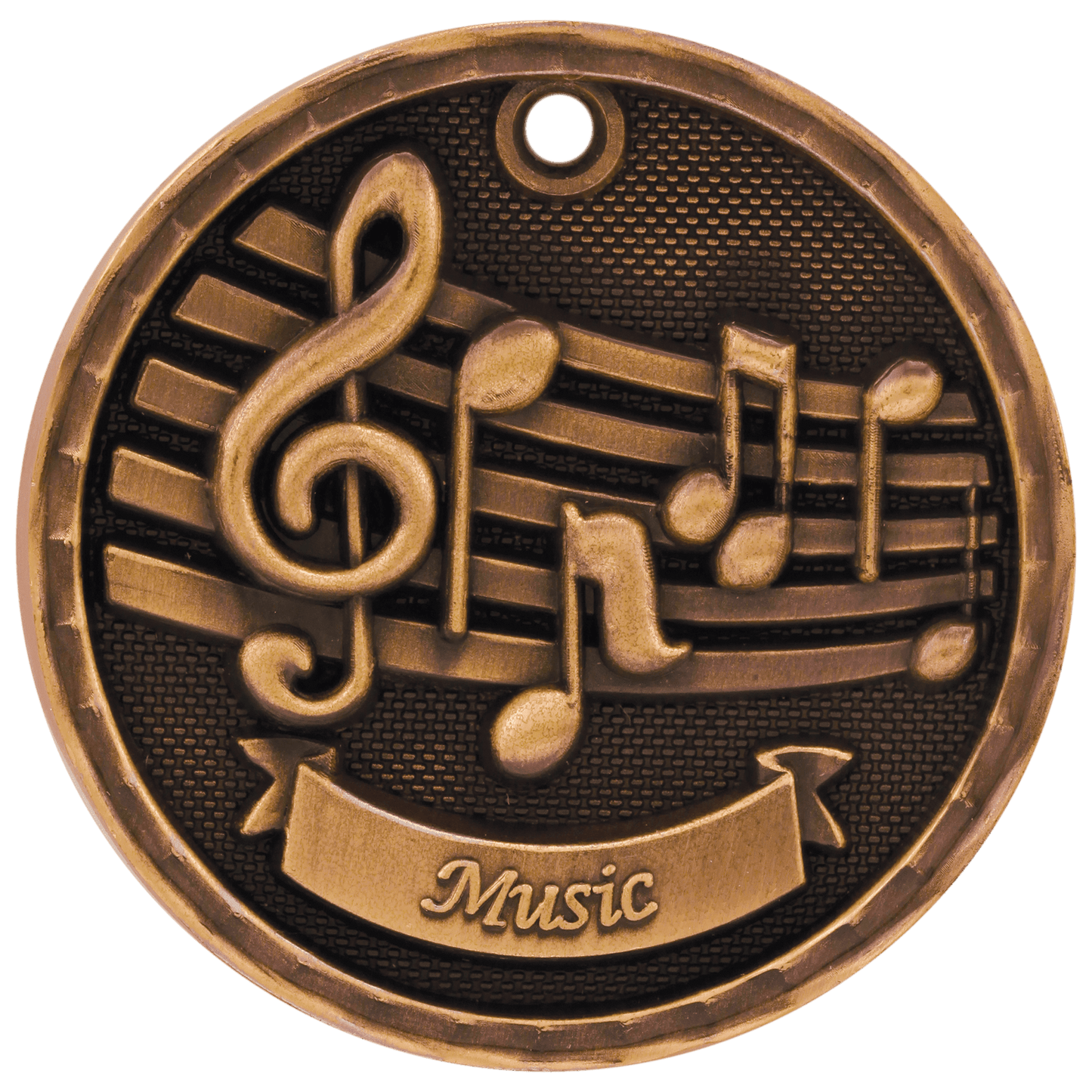 3D Music Medal 2" / Bronze (Copper Tone)