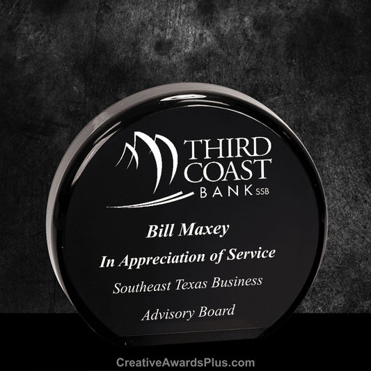 Round Black Acrylic Award 4.5" / Black