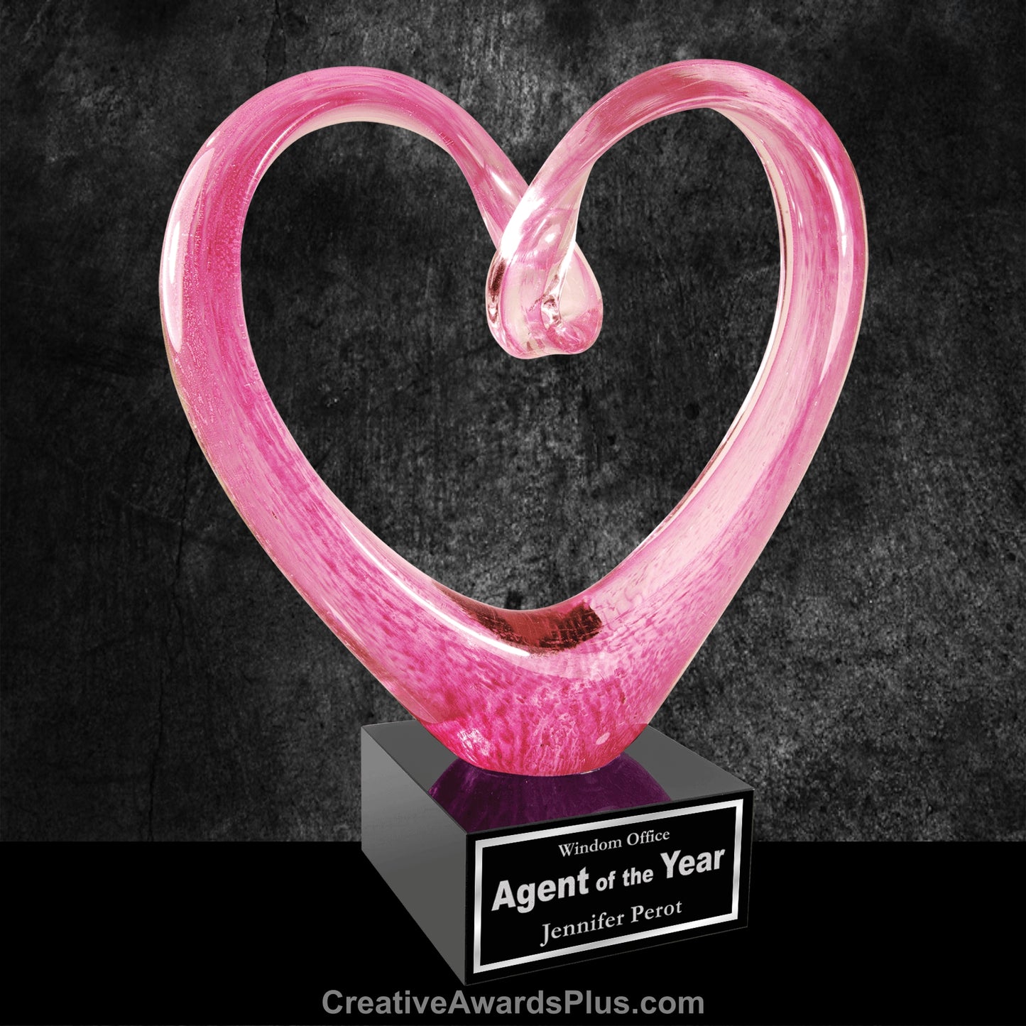 Pink Heart on Black Base 9" / Pink