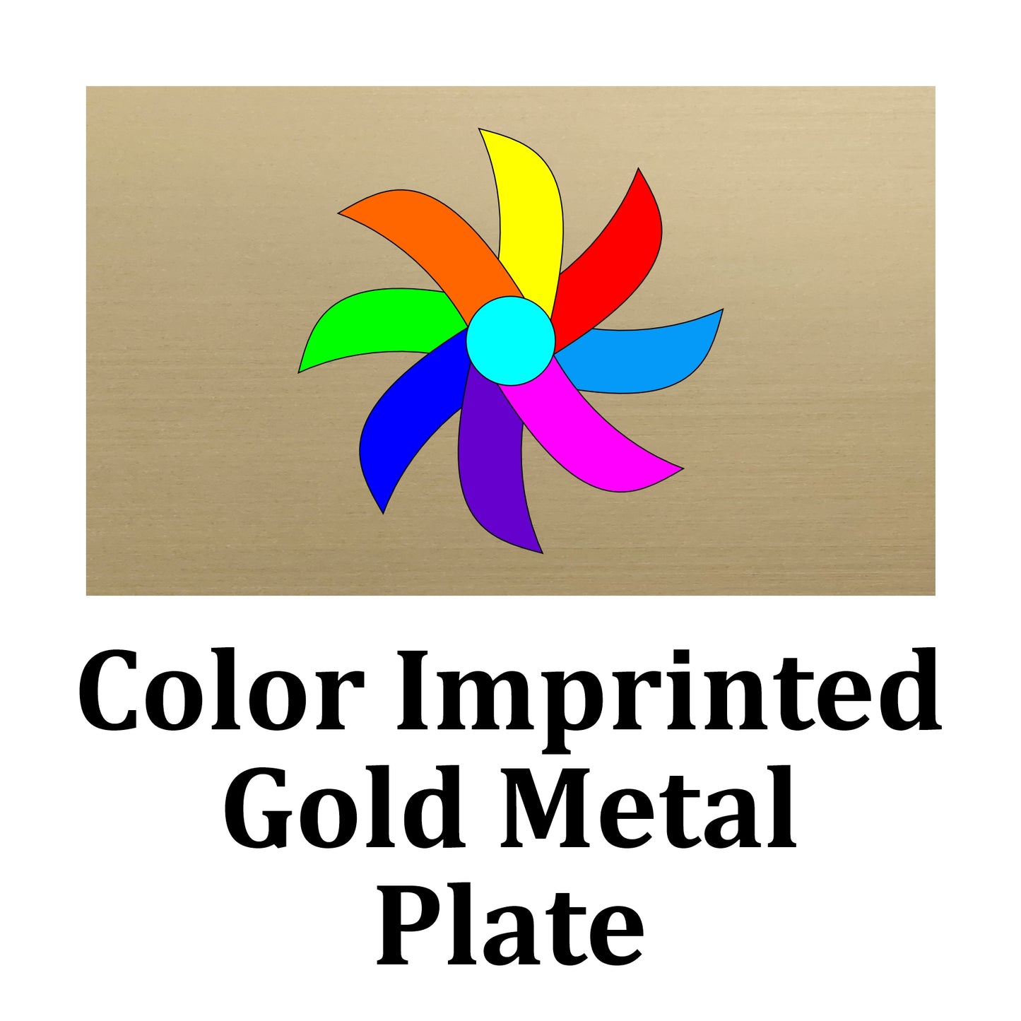 Custom Imprinted Gold Plate Custom Sizes / Gold/Color / 145