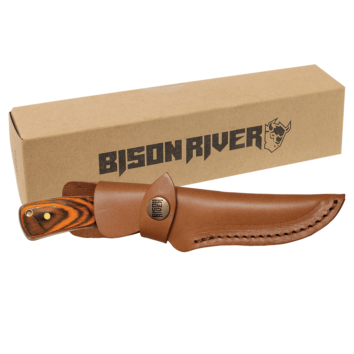 Fixed Blade Knife w/Sheath 7 3/4" / Wood