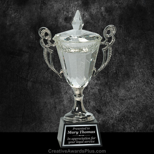 Crystal Cup with Silver Accents 9.5" / Silver