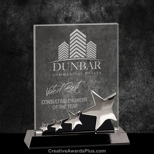 Silver Star Crystal Award 7" / Silver