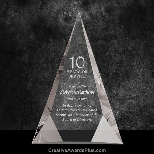 Facet Triangle Crystal Award 8" / Clear