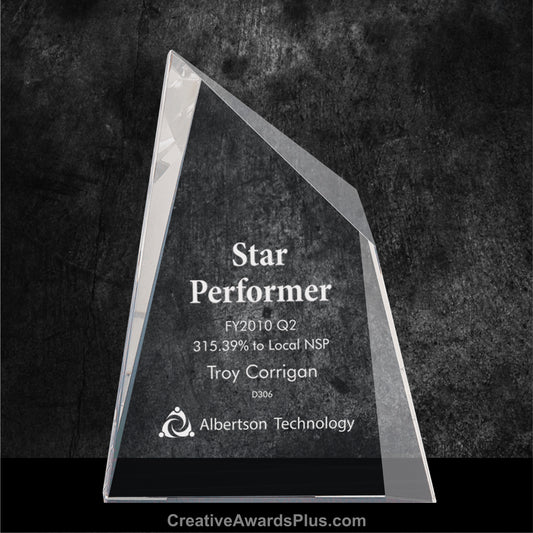 Wedge Crystal Award 8.75" / Clear