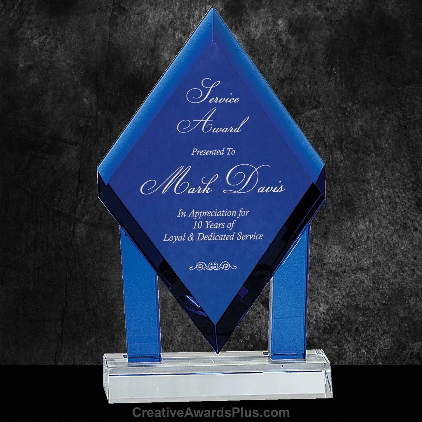 Blue Diamond Crystal Award 8.75" / Blue