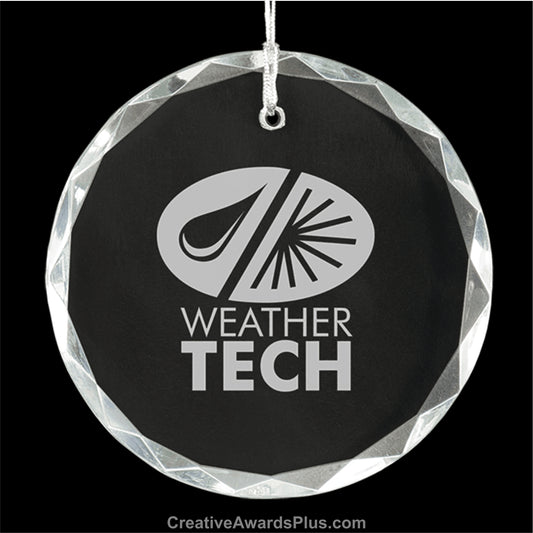 Faceted Round Crystal Ornament 3" / Clear
