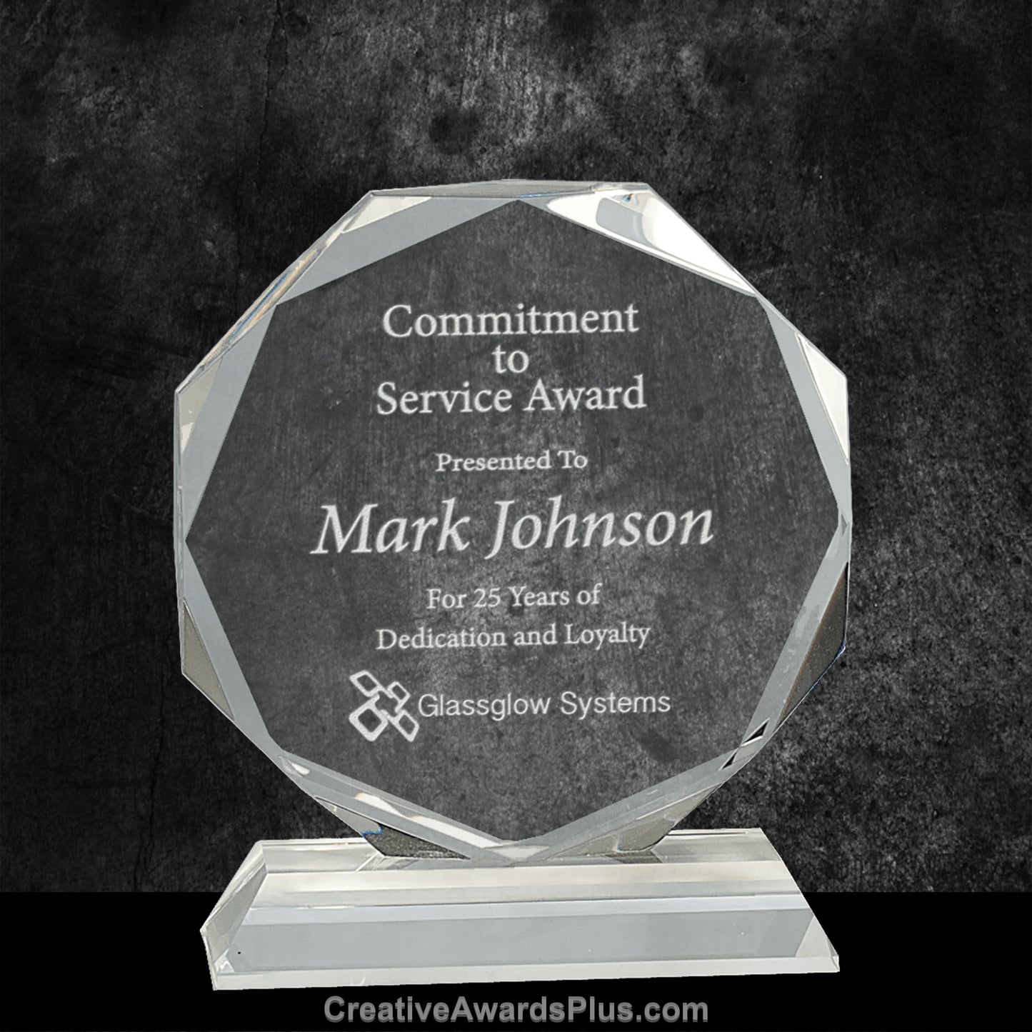 Octagon Crystal Award 6" / Clear