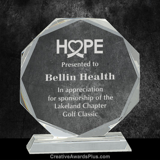 Octagon Crystal Award 7.25" / Clear
