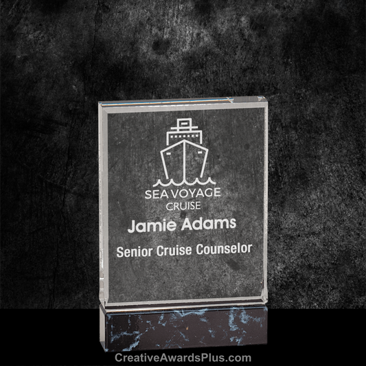 Fusion Black Marble Acrylic Award 6" / Black