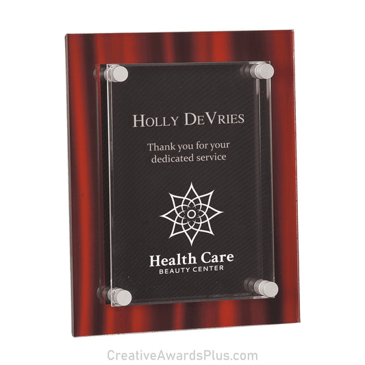 Floating Acrylic Red Velvet Plaque 8" x 10" / Red