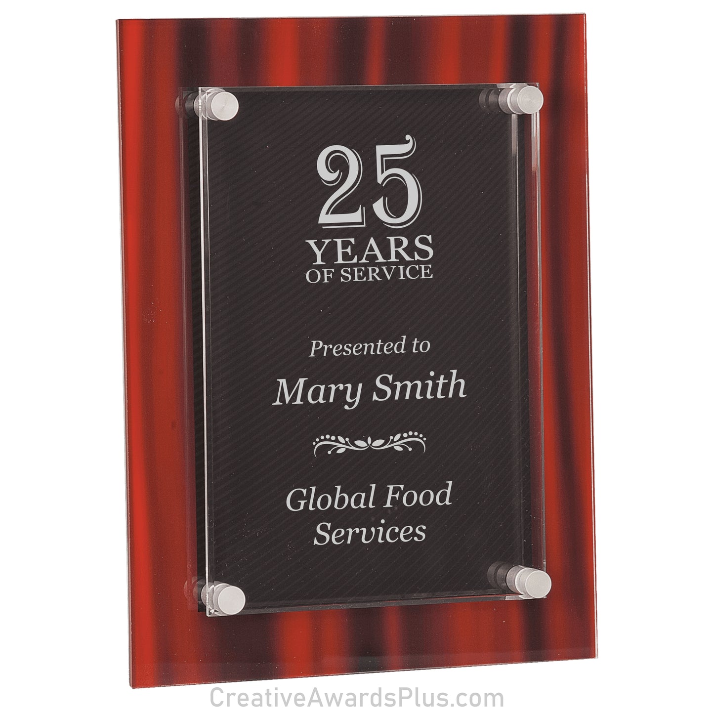 Floating Acrylic Red Velvet Plaque 9" x 12" / Red