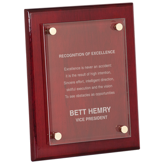 Floating Acrylic Rosewood Plaque 8" x 10" / Rosewood