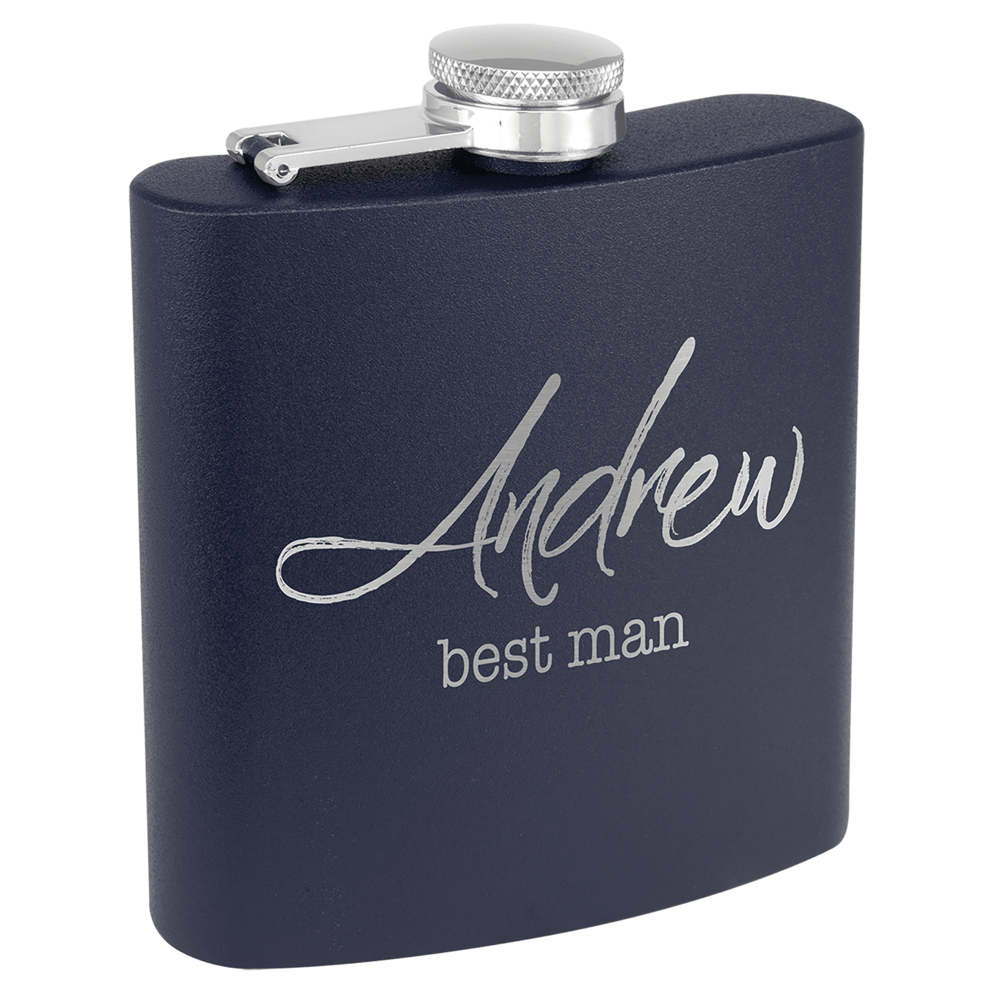 Flask 6 oz. - 3.625" x 4.375" / Navy Blue