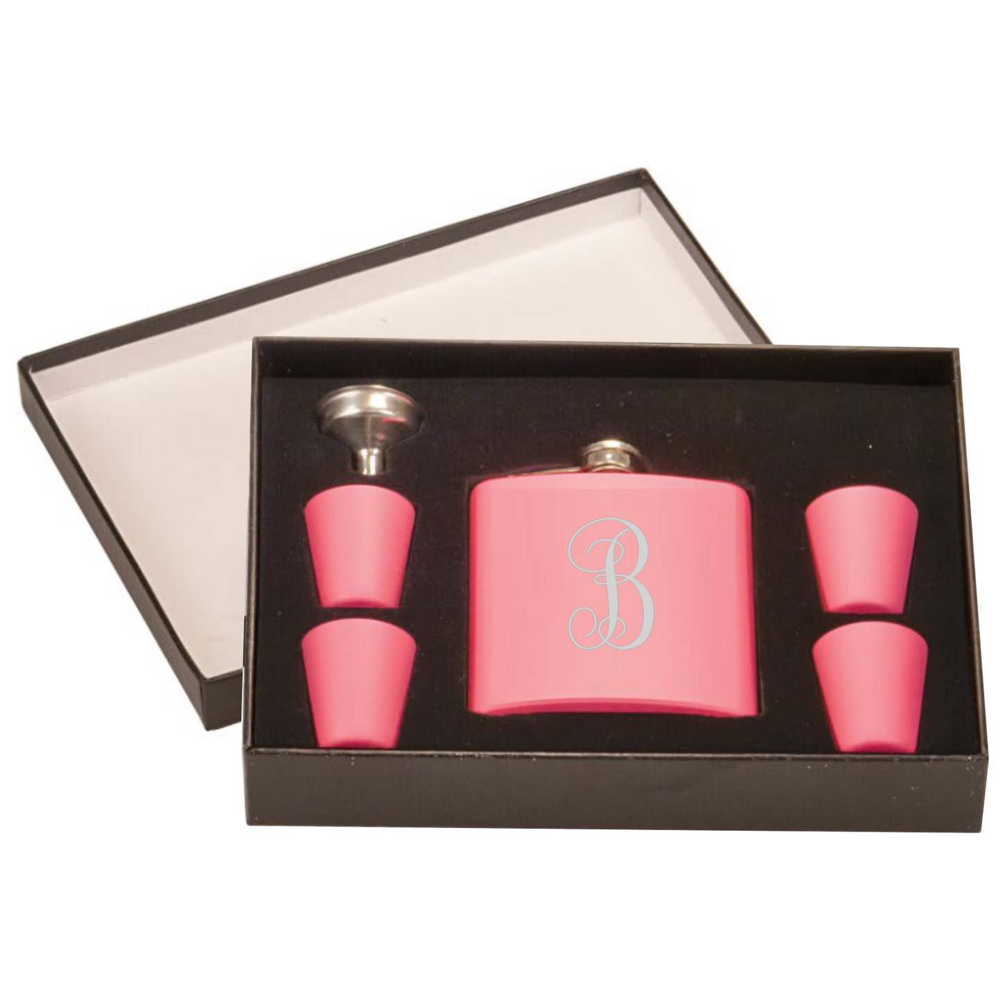 Flask Set with Black Box 6 oz. / Pink