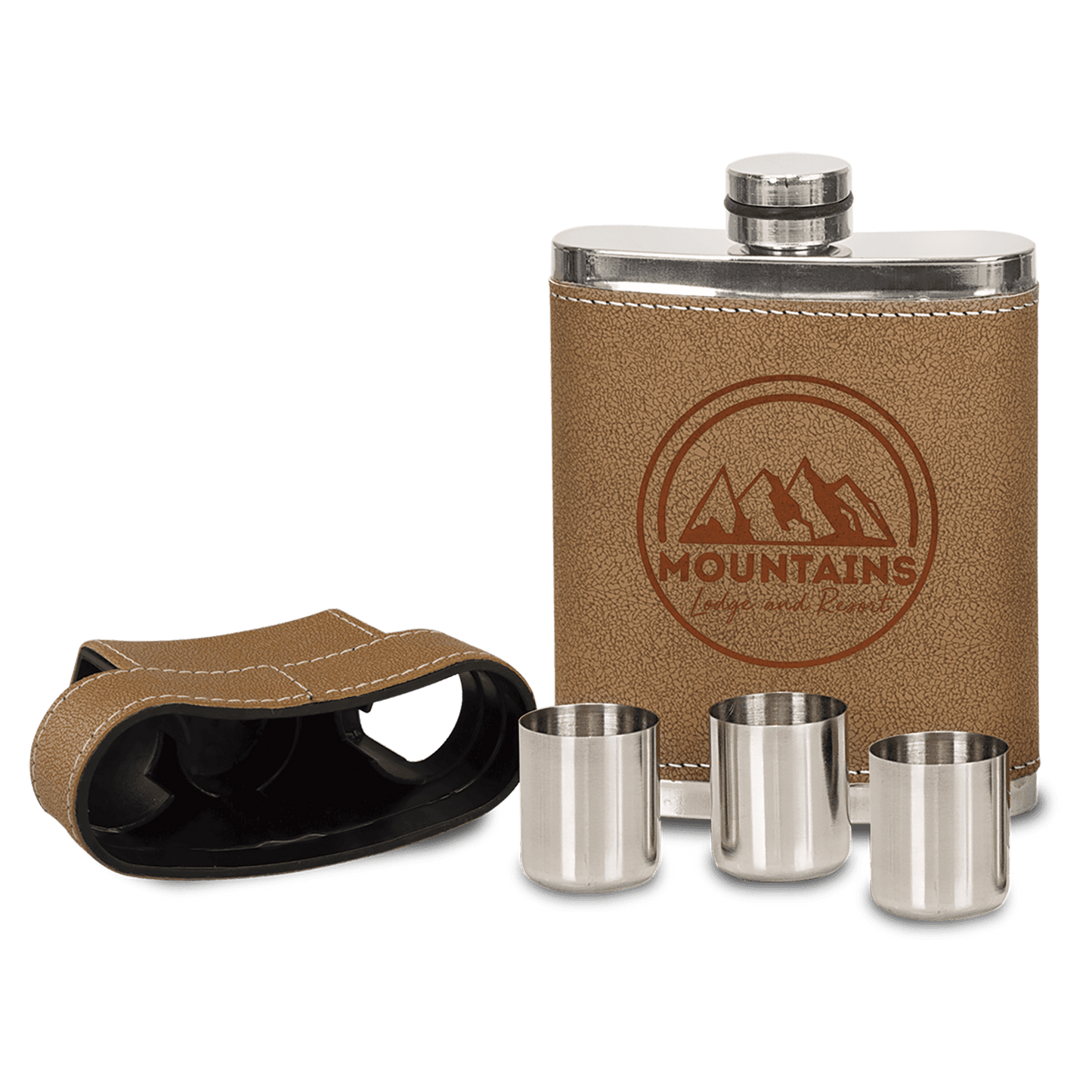Flask Leather Kit 7 oz. - 3.875" x 5.75" / Brown