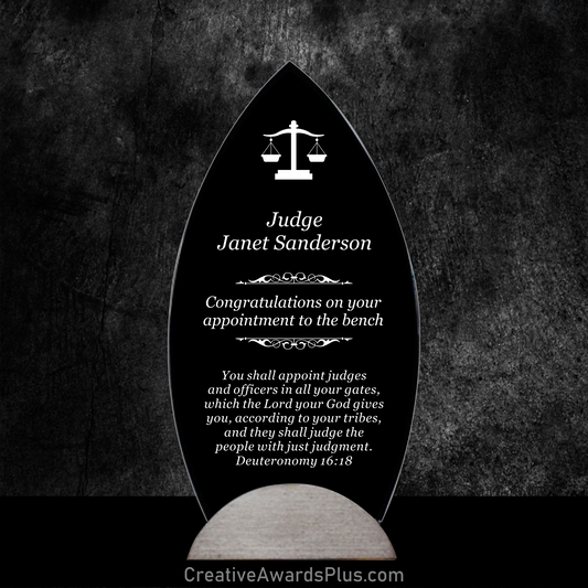 Flame Black Glass Award 9.625" / Black