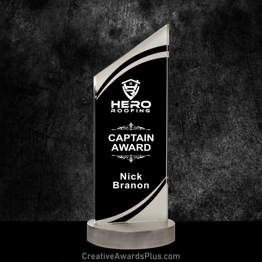 Pinnacle Black Glass Award 10.875" / Black