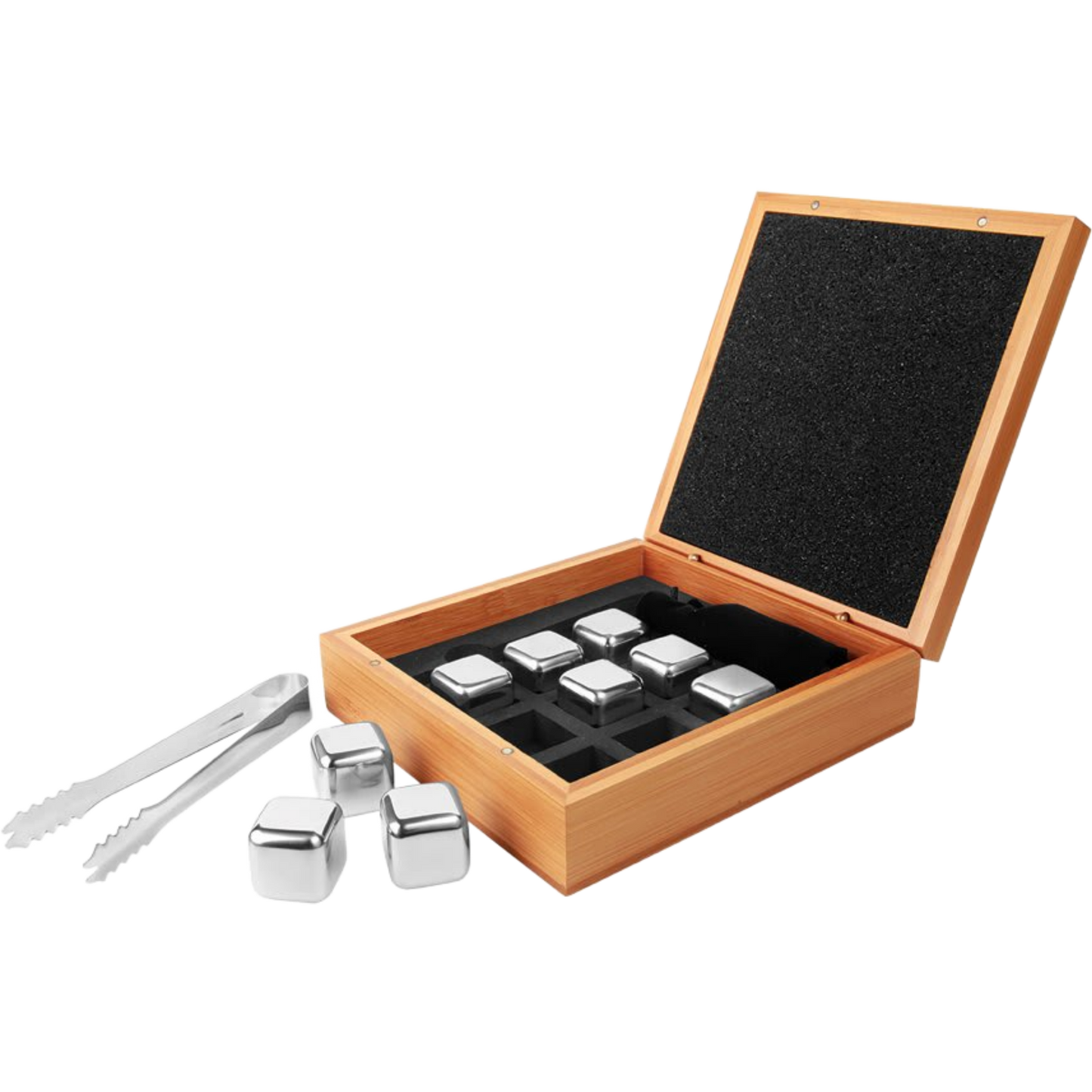 Bamboo Whiskey Stone Set 6.25" x 6.75" x 2 1/8" / Bamboo