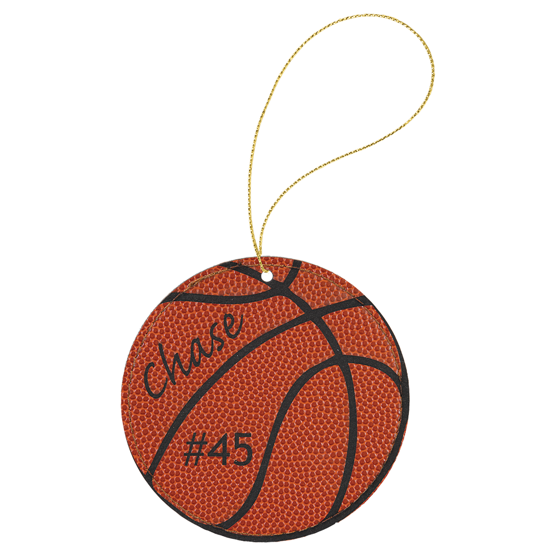 Leatherette Round Ornament 3.75" / Basketball