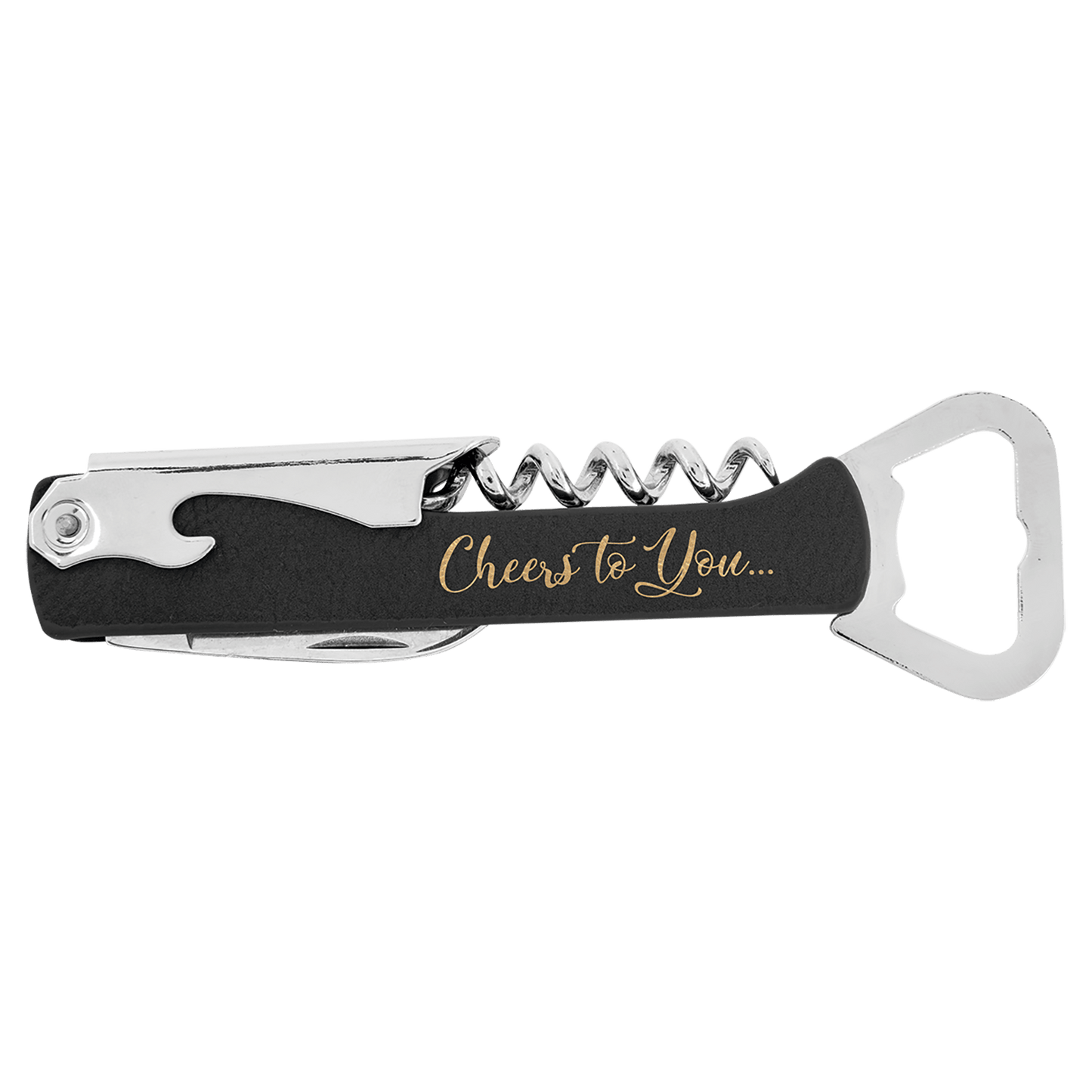 Wine Bottle Opener 5.25" / Black/Gold