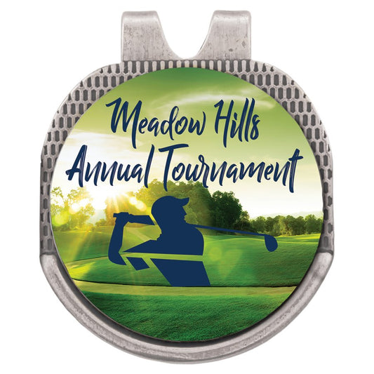 Hat Clip with Ball Marker 1" x 1.25" / Silver