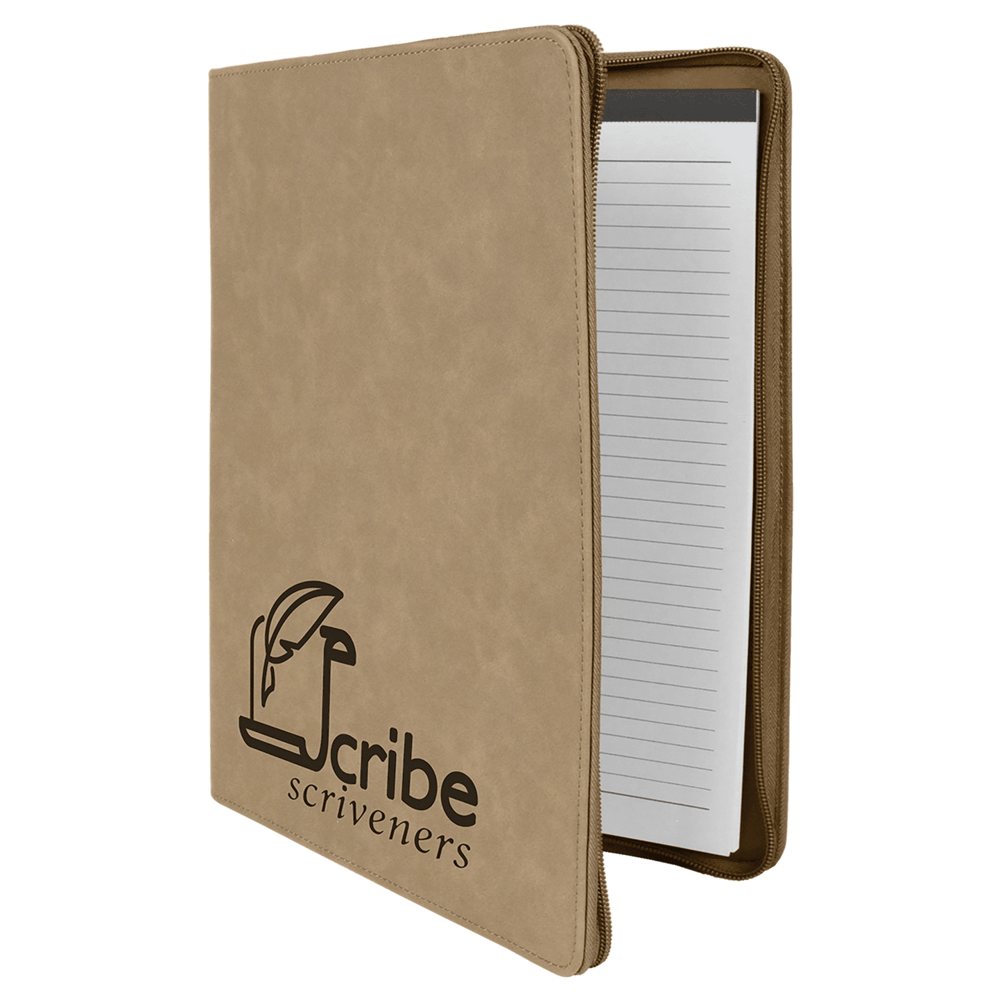 Potfolio with Zipper 9.5" x 12" / Light Brown